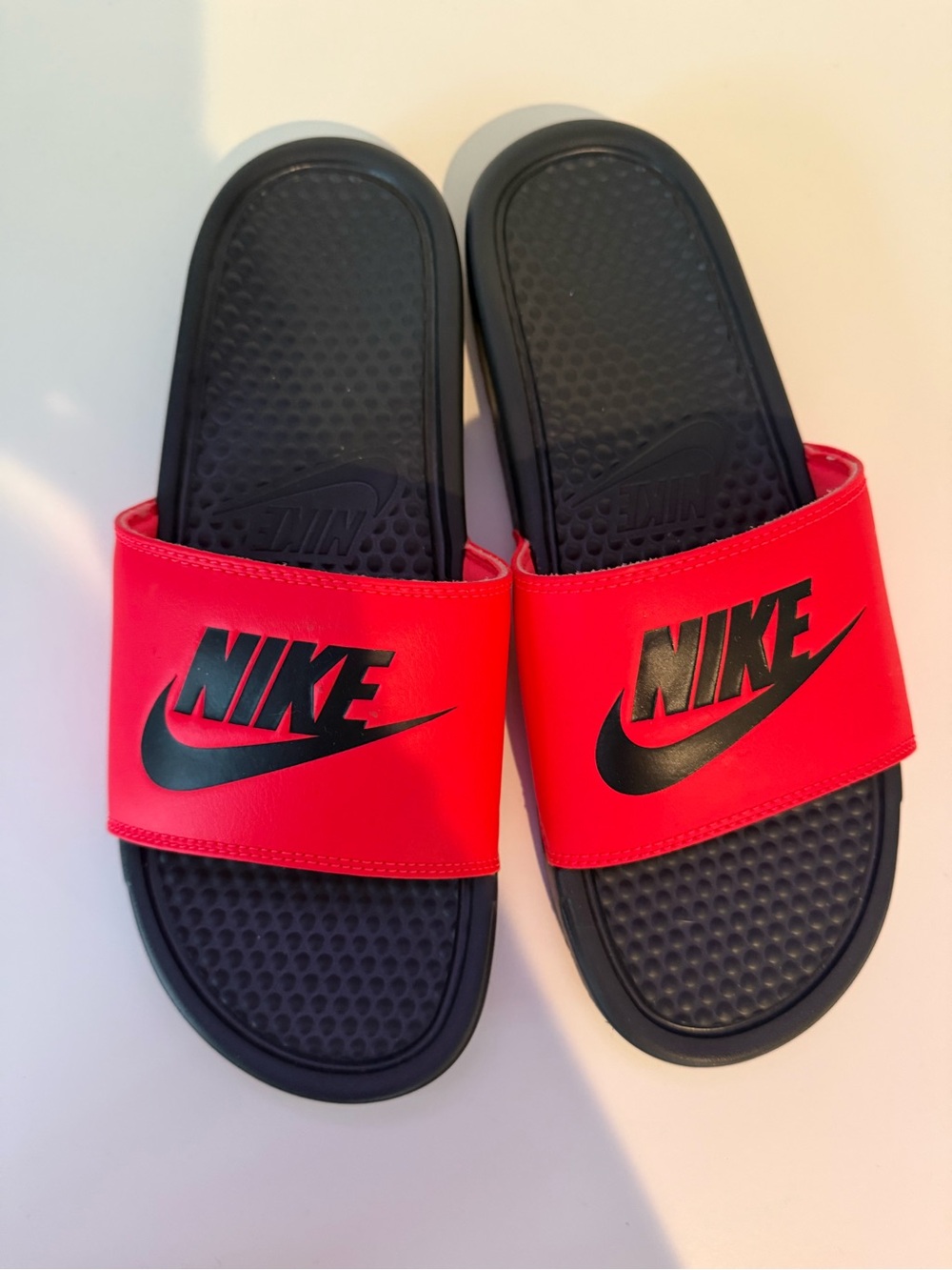 Nike Red and Black Slide Sandals